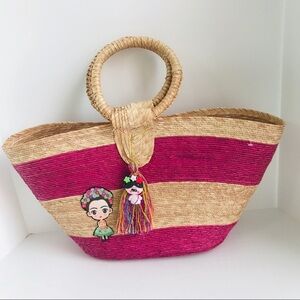 NEW Handmade Beach Bag Frida Natural palm tree
